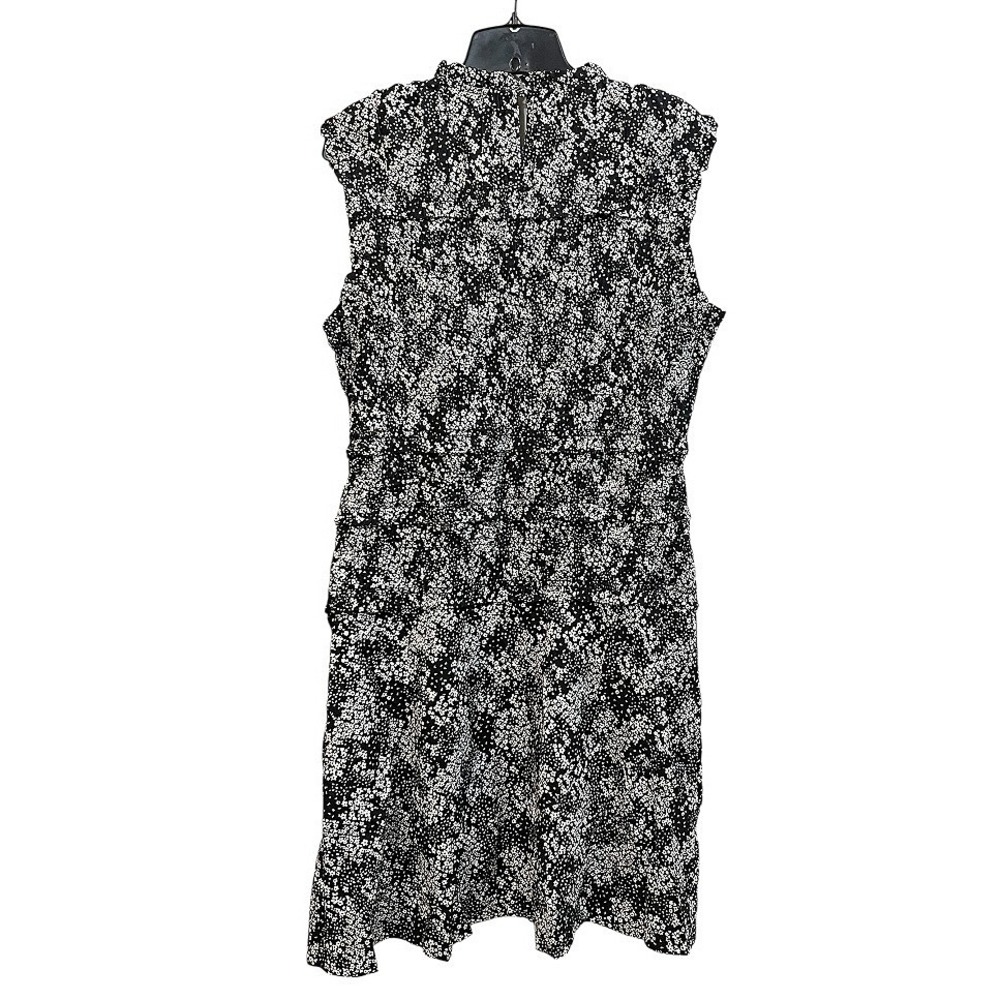 Madewell Smocked Crewneck Mini Dress in‎ Floral Black White Size 14 NWT NU575 - Picture 4 of 10